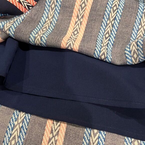 Hatley Meghan Dress Navy Blue Pink Herringbone Stripes Back Tassel Size Small - Picture 10 of 13